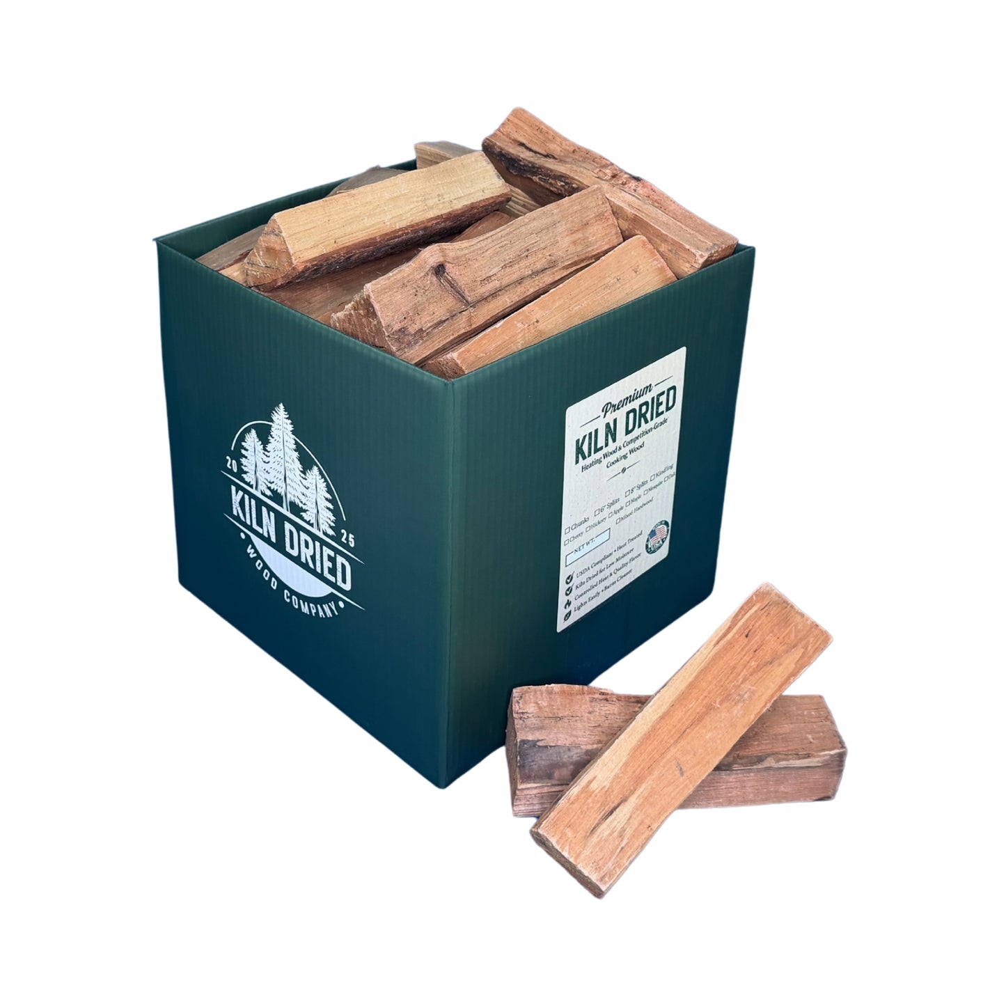 8" Mid-Size Cooking Splits – 1728 cu in (12x12x12 Box) – Kiln Dried